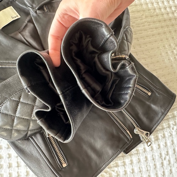 Wilfred Free Biker Real Leather Jacket Size XXS - Picture 8 of 11